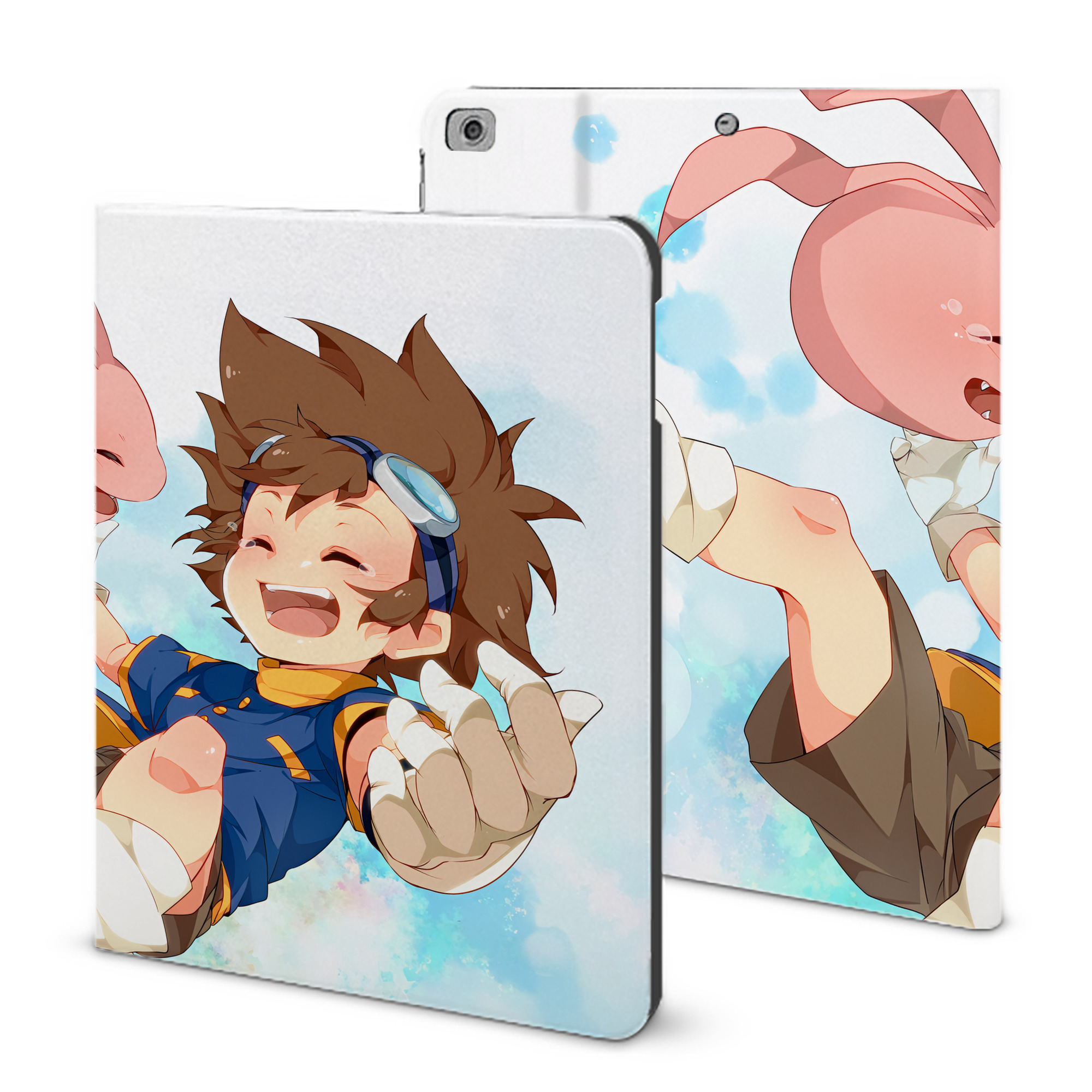 （画像用） Digimon デジタルモンスター/デジモン IPad ケース ブック型 PUレザー TPU 耐衝撃 軽量 薄型 ペン収納なし 全面保護 IPad 各モデル対応